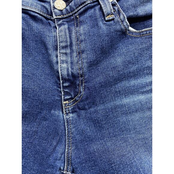 AG Mari Crop Jeans Womens 27 Blue High Rise Slim Straight Raw Hem Stretch Denim - Picture 9 of 16